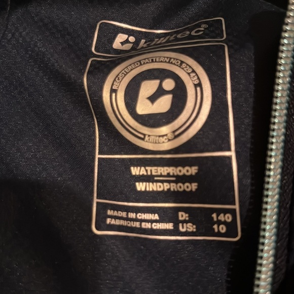 Light and dark blue kids rain jacket size 10 - Picture 2 of 5